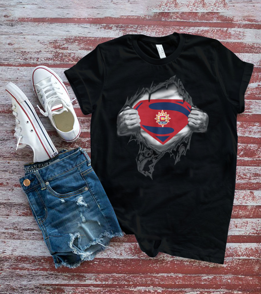 Connecticut Sun Superman Emblem Tear Reveal T-Shirt
