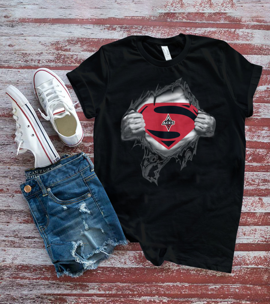 Las Vegas Aces Superman Symbol Rip T-Shirt