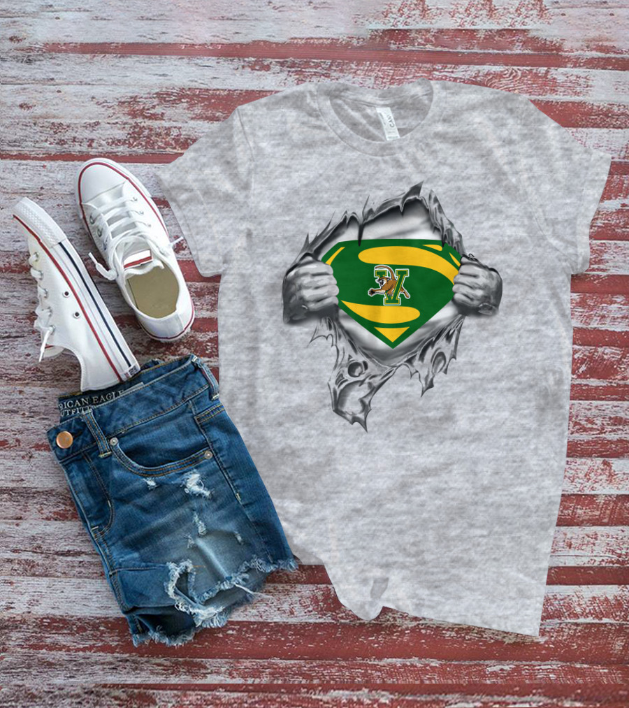 Vermont Catamounts Superman Logo Tear Open T-Shirt