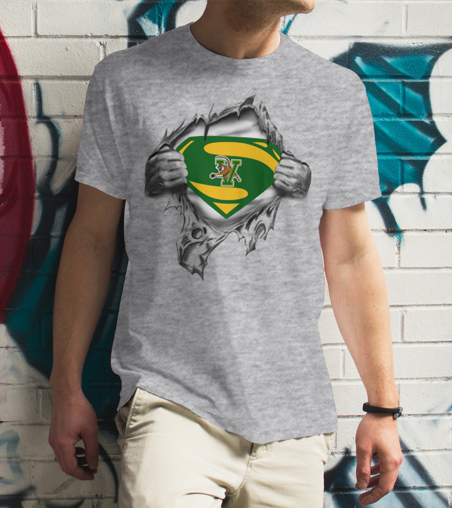 Vermont Catamounts Superman Logo Tear Open T-Shirt