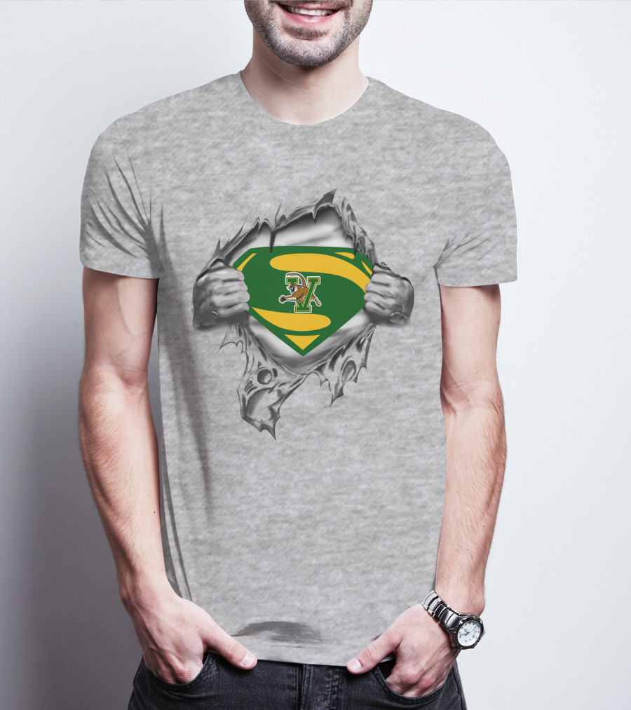 Vermont Catamounts Superman Logo Tear Open T-Shirt