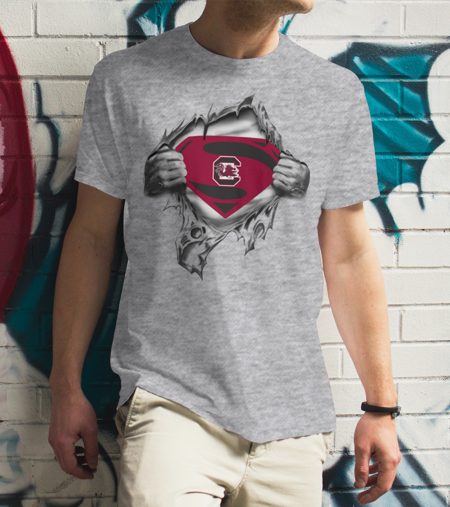 South Carolina Gamecocks Superman Shield Emblem Burst T-Shirt