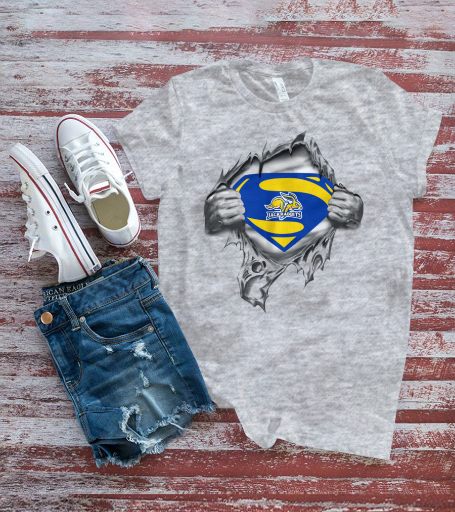 South Dakota State Jackrabbits Superman Logo Rip T-Shirt