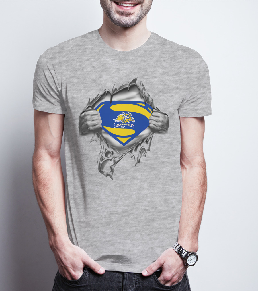 South Dakota State Jackrabbits Superman Logo Rip T-Shirt