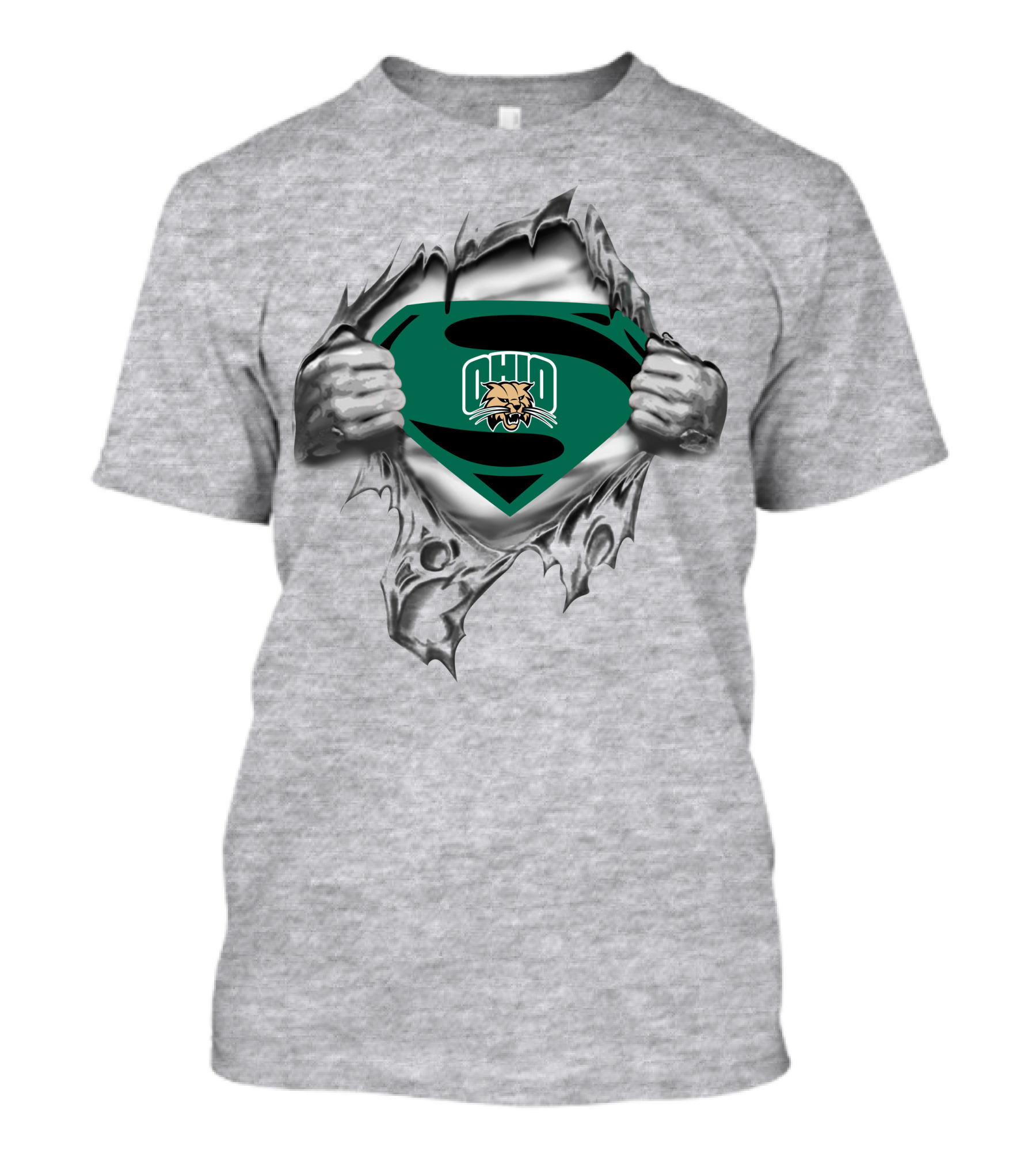 Ohio Bobcats Superman Logo Rip T-Shirt
