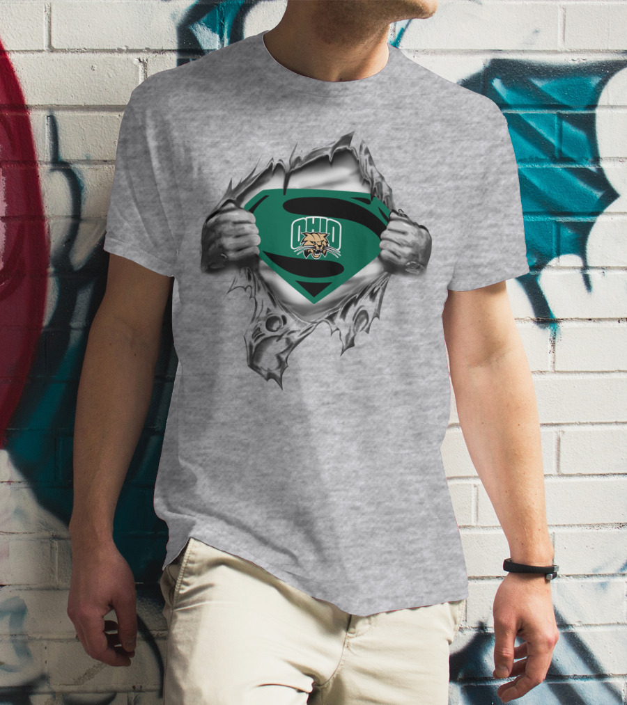Ohio Bobcats Superman Logo Rip T-Shirt