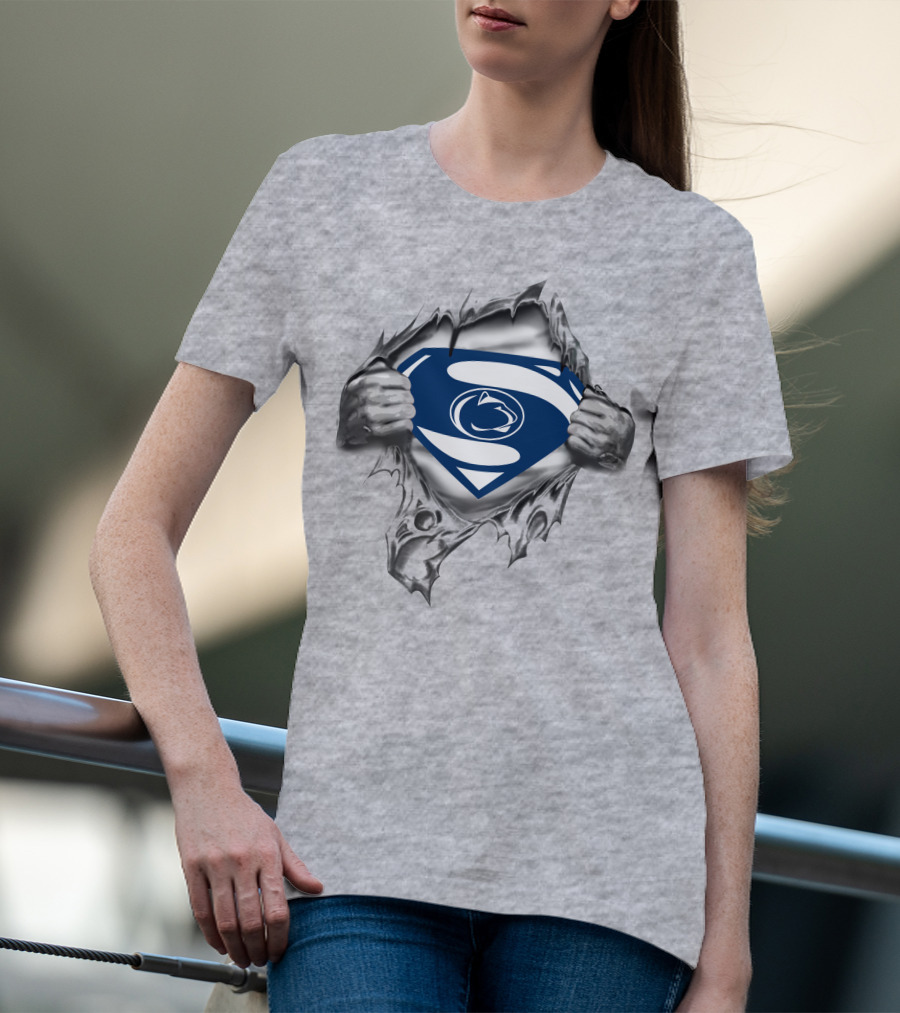 Penn State Nittany Lions Superman Logo Rip T-Shirt