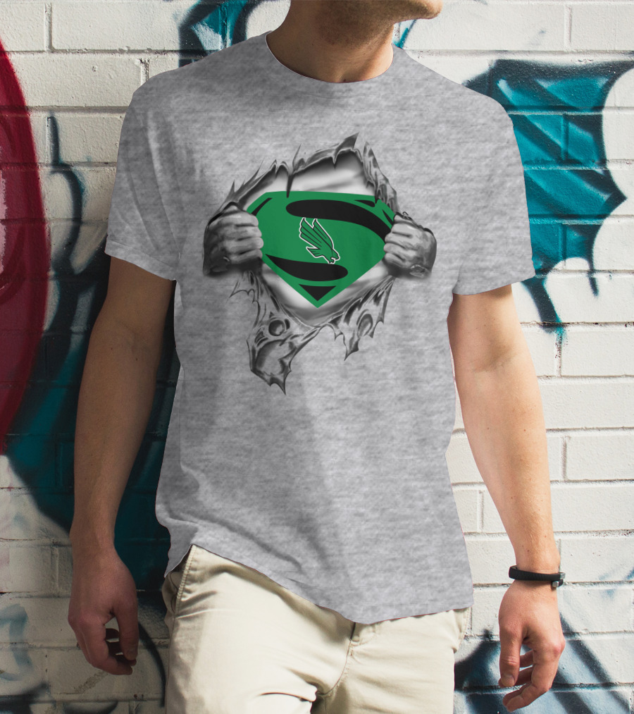 North Texas Mean Green Superman Logo Eagle T-Shirt