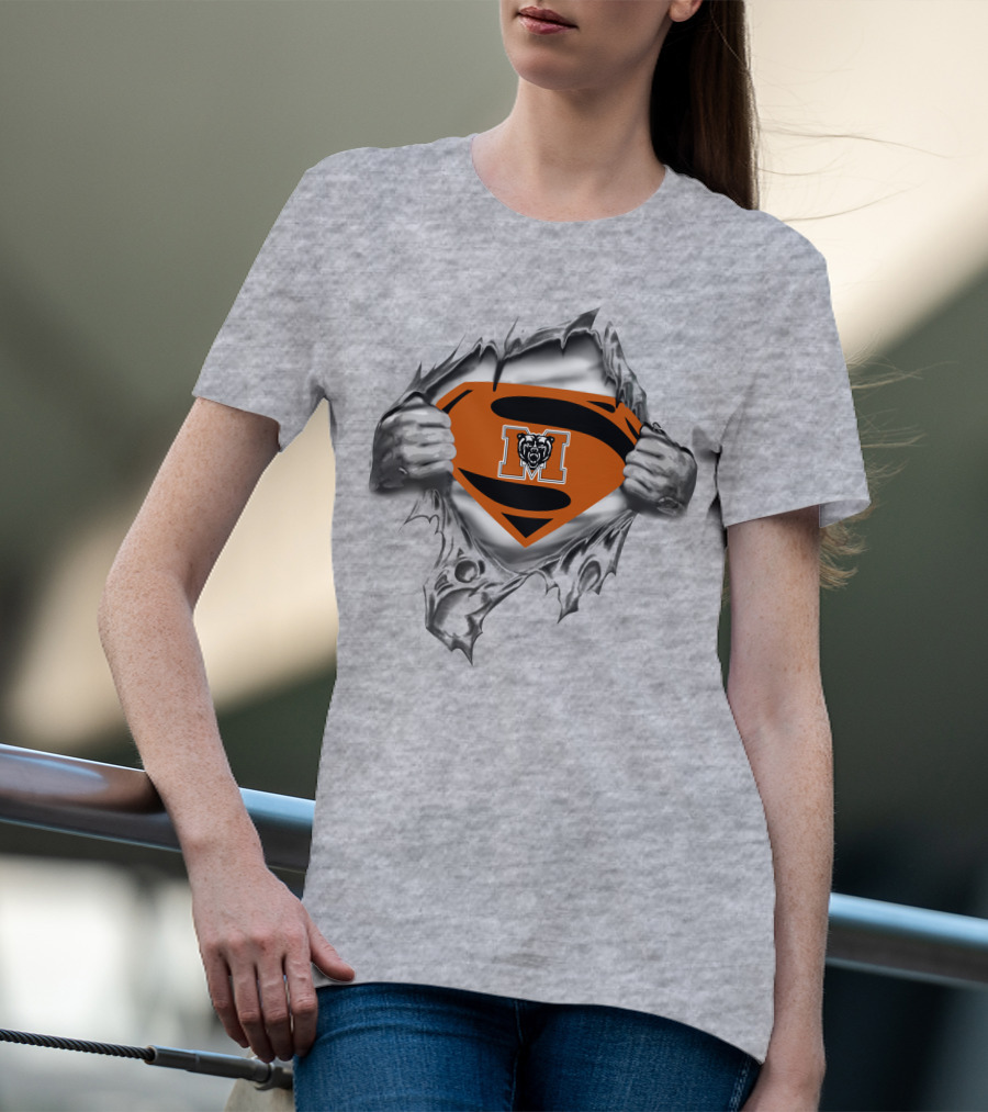 Mercer Bears Superman Logo Emblem With Iconic M And Bear T-Shirt
