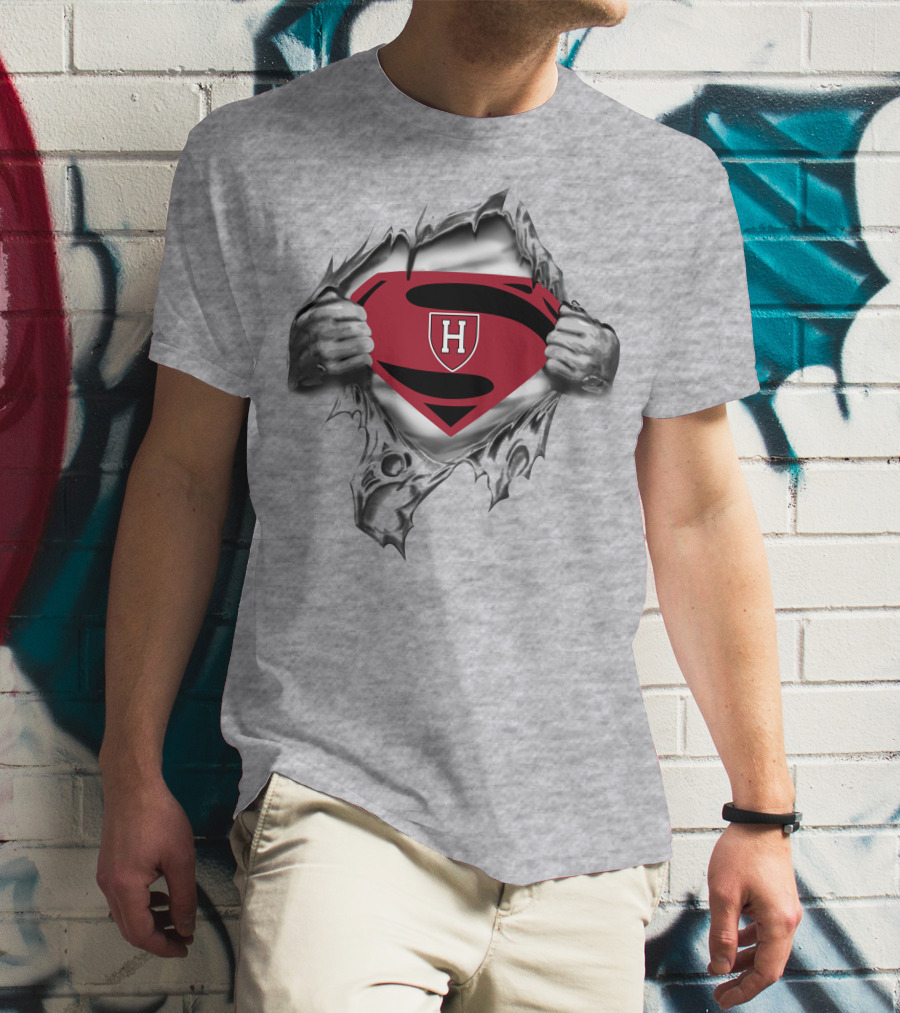 Harvard Crimson Superman Shield T-Shirt