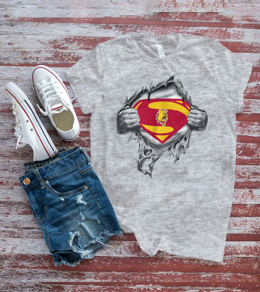 Ferris State Bulldogs Superman Logo Burst T-Shirt