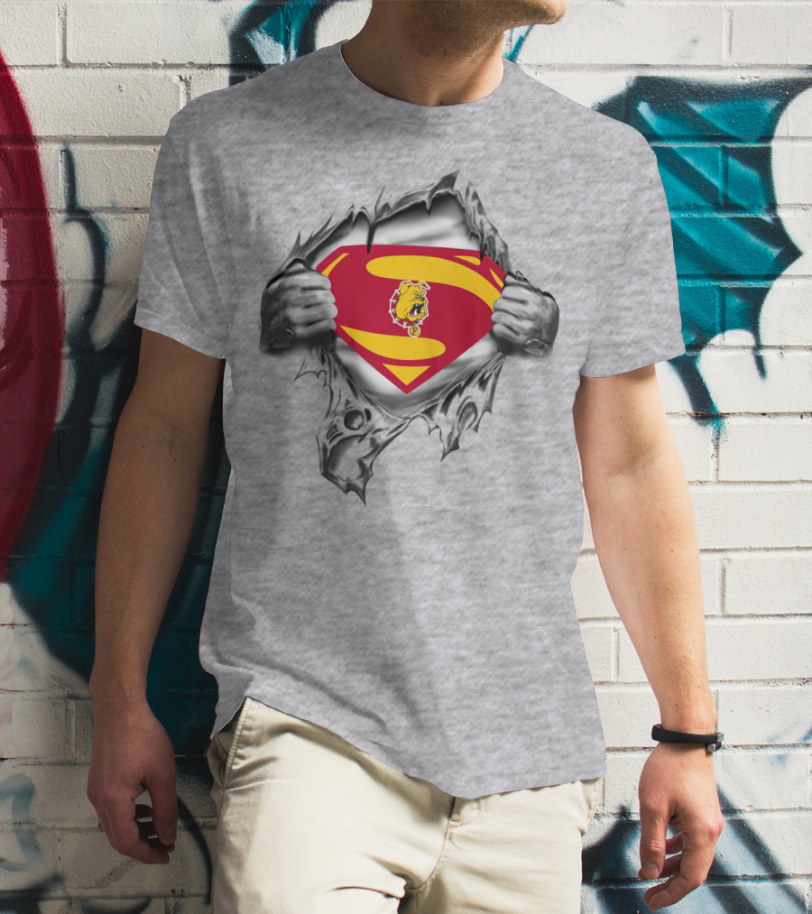 Ferris State Bulldogs Superman Logo Burst T-Shirt