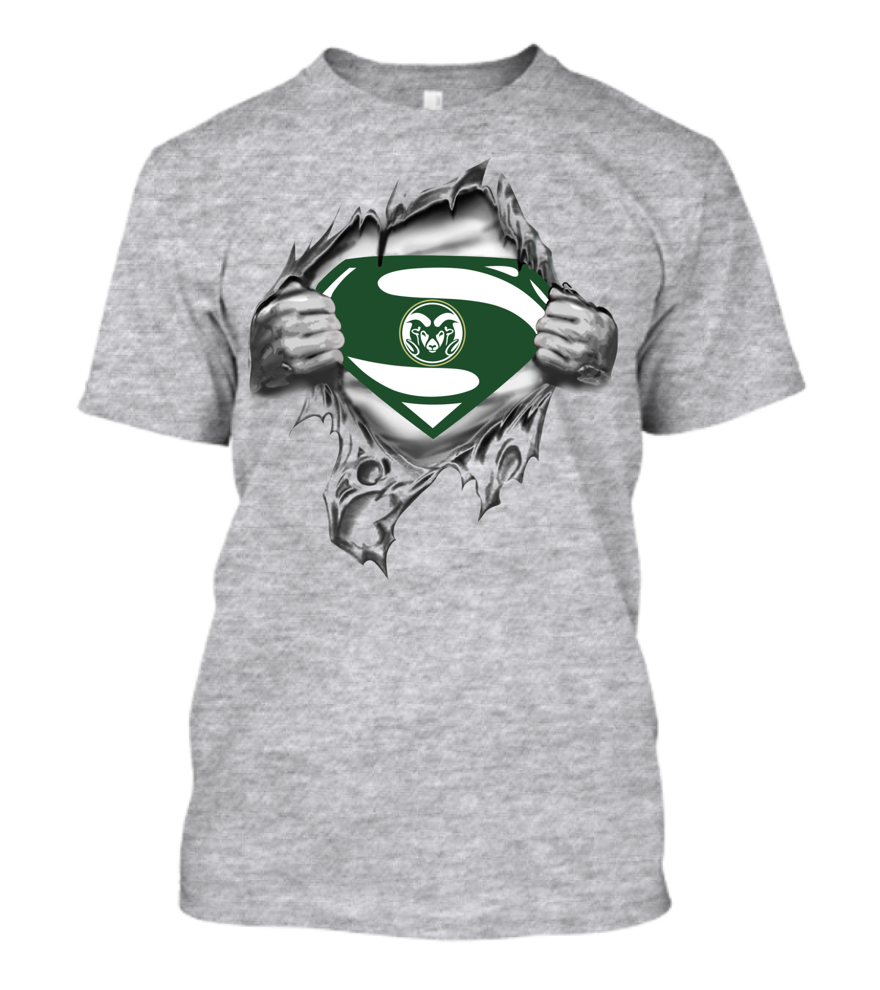 Colorado State Rams Superman Logo Rip T-Shirt