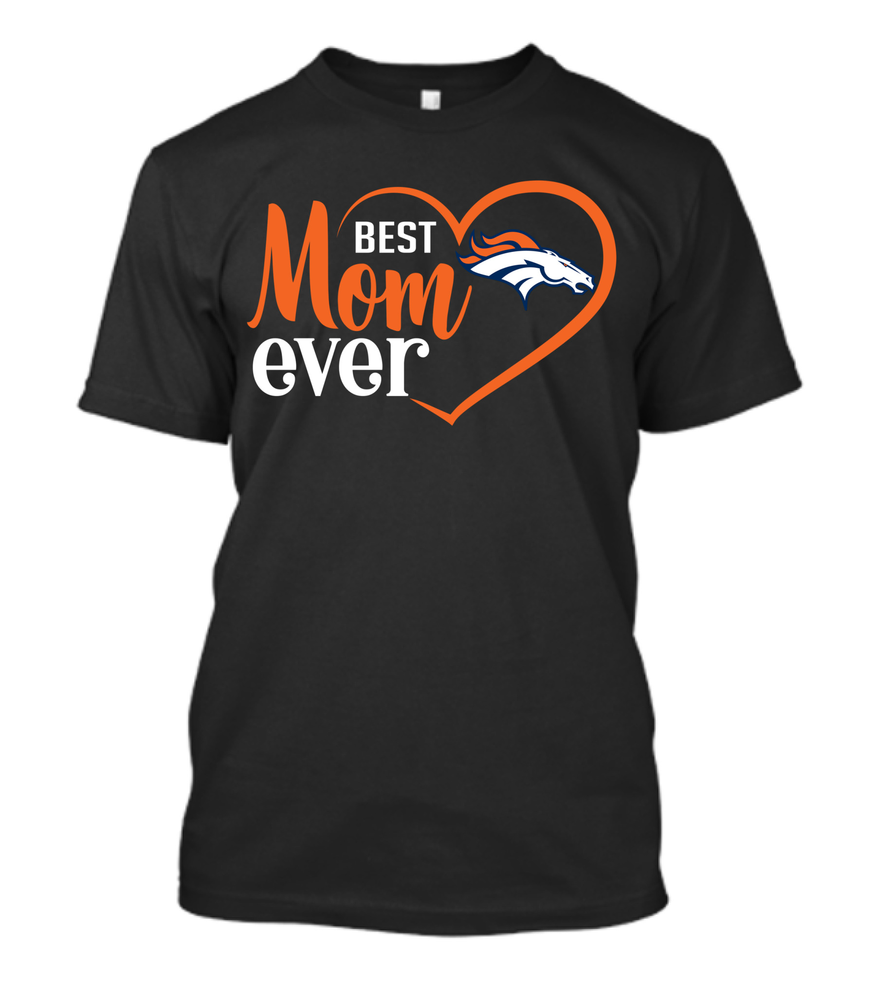 Best Mom Ever Denver Broncos Heart T-Shirt
