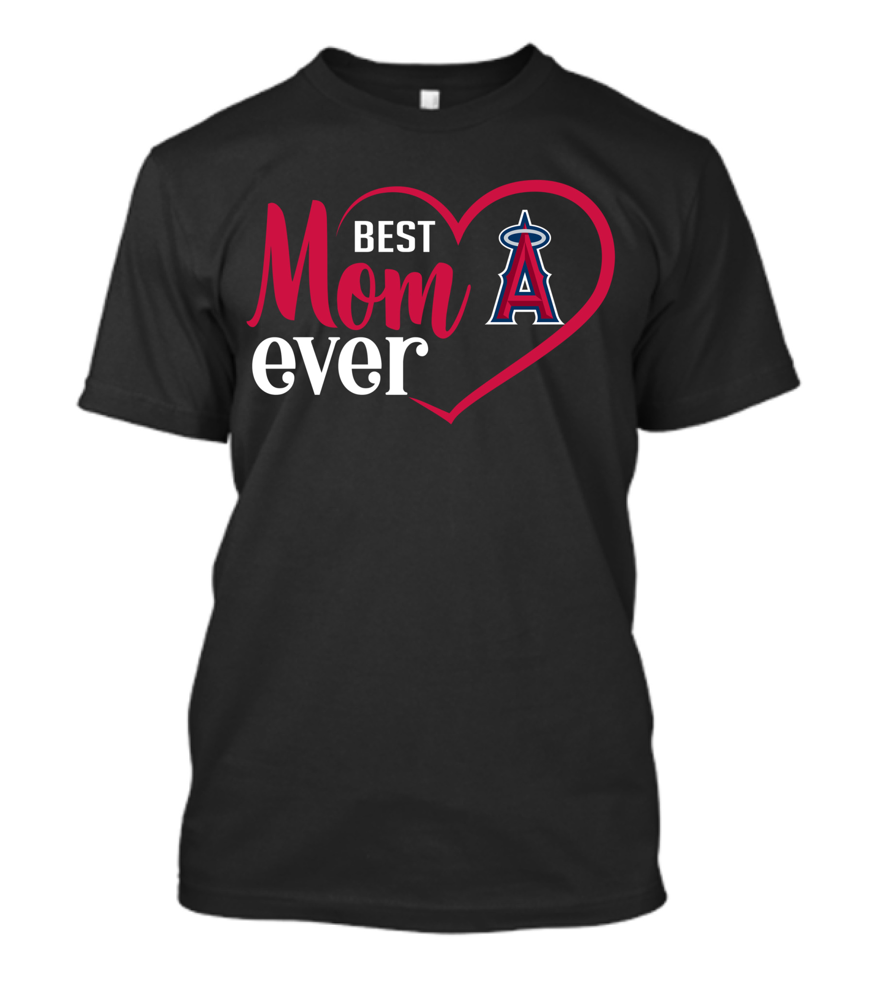Los Angeles Angels Best Mom Ever Heart T-Shirt