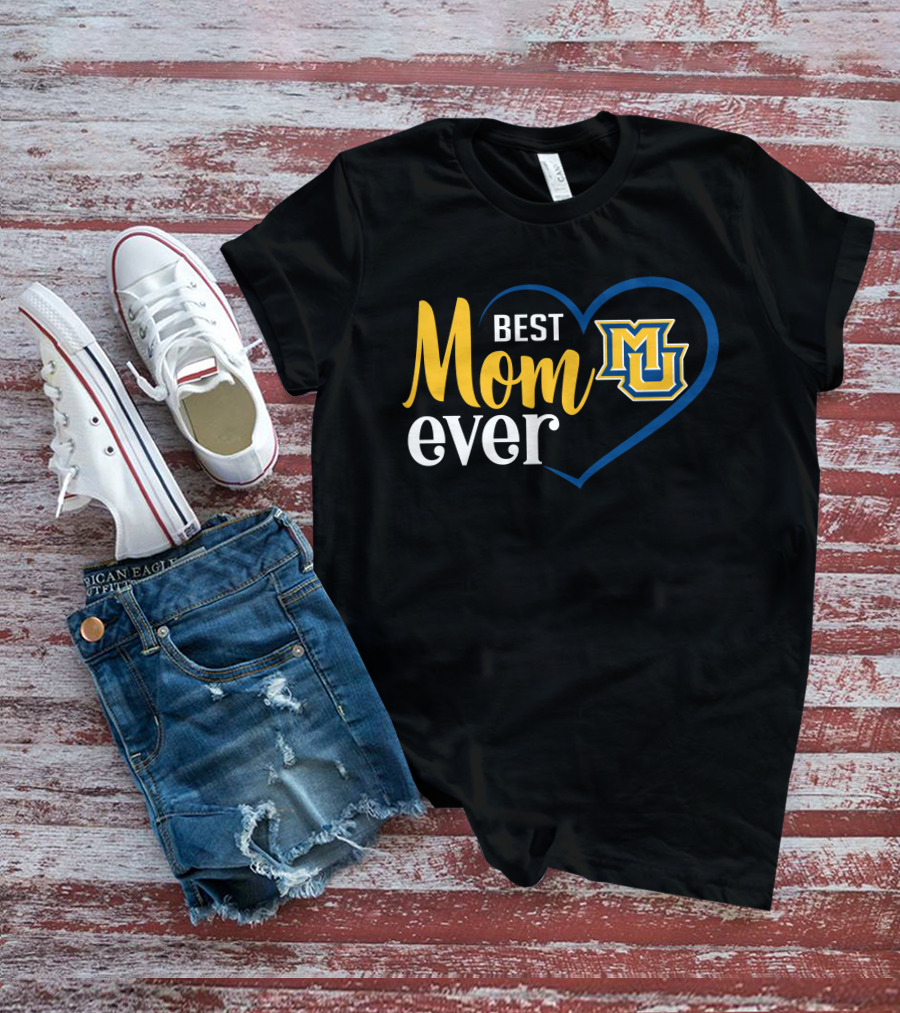 Marquette Golden Eagles Best Mom Ever Heart T-Shirt