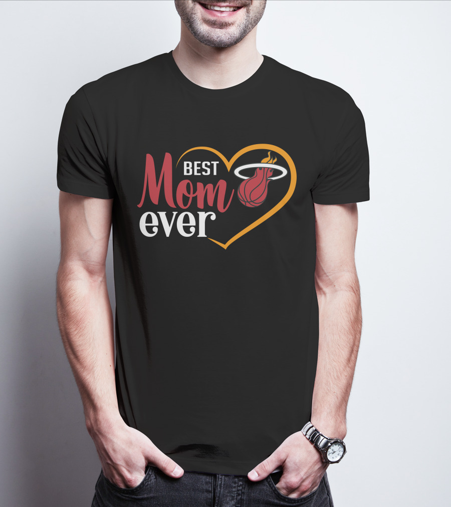 Miami Heat Best Mom Ever Heart Basketball T-Shirt