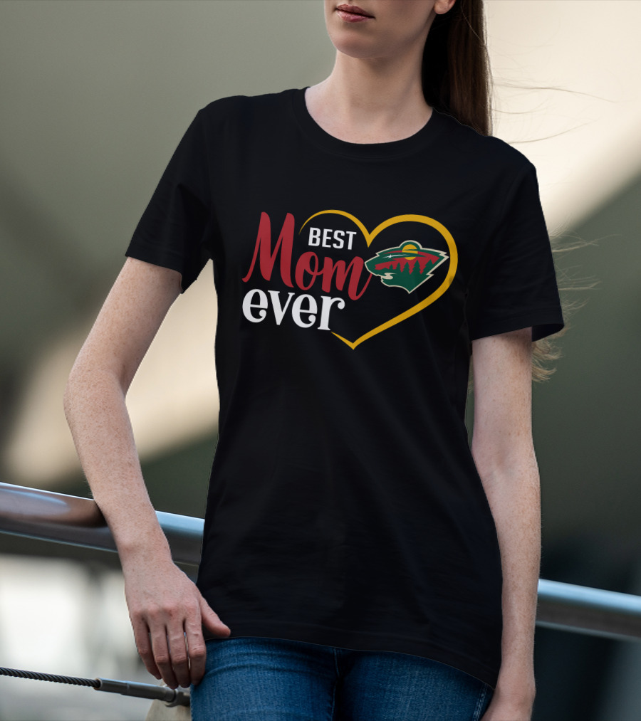 Minnesota Wild Best Mom Ever Heart T-Shirt