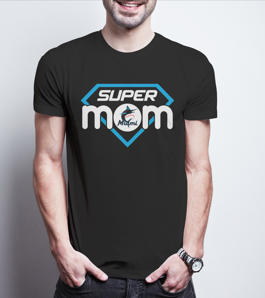 Super Mom Miami Marlins Team Spirit 48 T-Shirt
