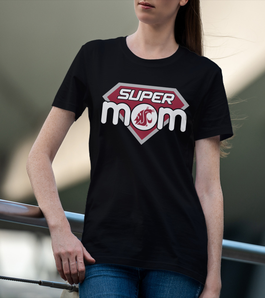 Super Mom Washington State Cougars Logo 123 T-Shirt