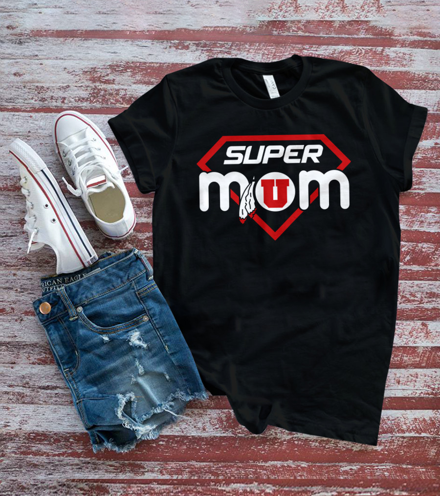 Super Mom Utah Utes U Feather T-Shirt