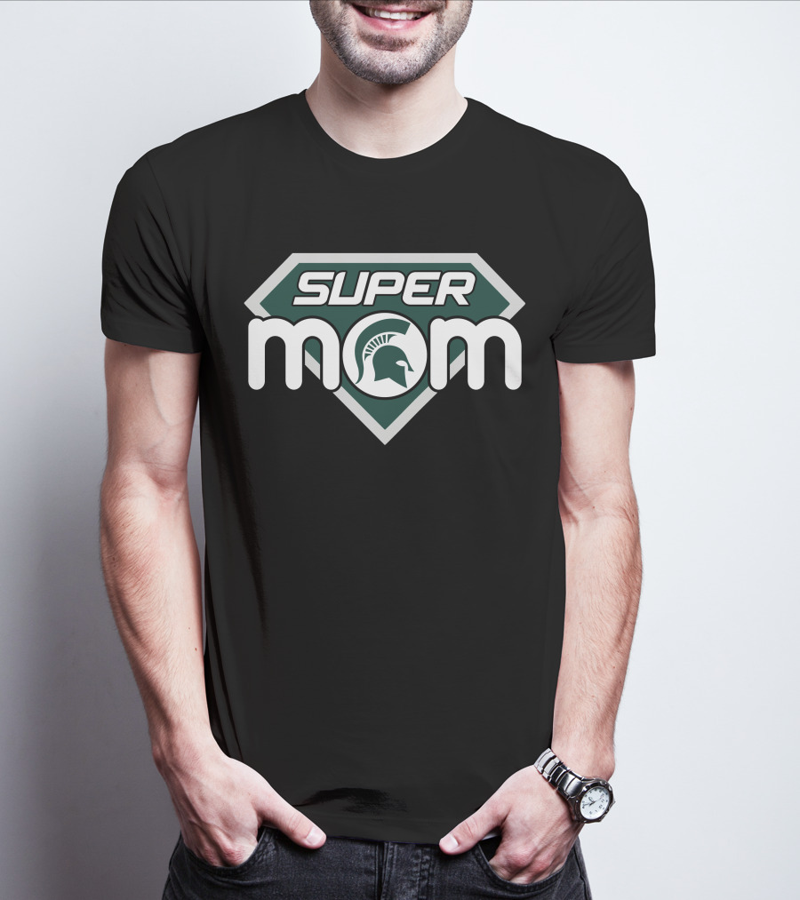 Michigan State Spartans Super Mom Shield T-Shirt