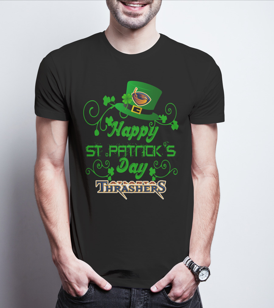Atlanta Thrashers Happy St Patrick's Day Shamrock Hockey Hat T-Shirt