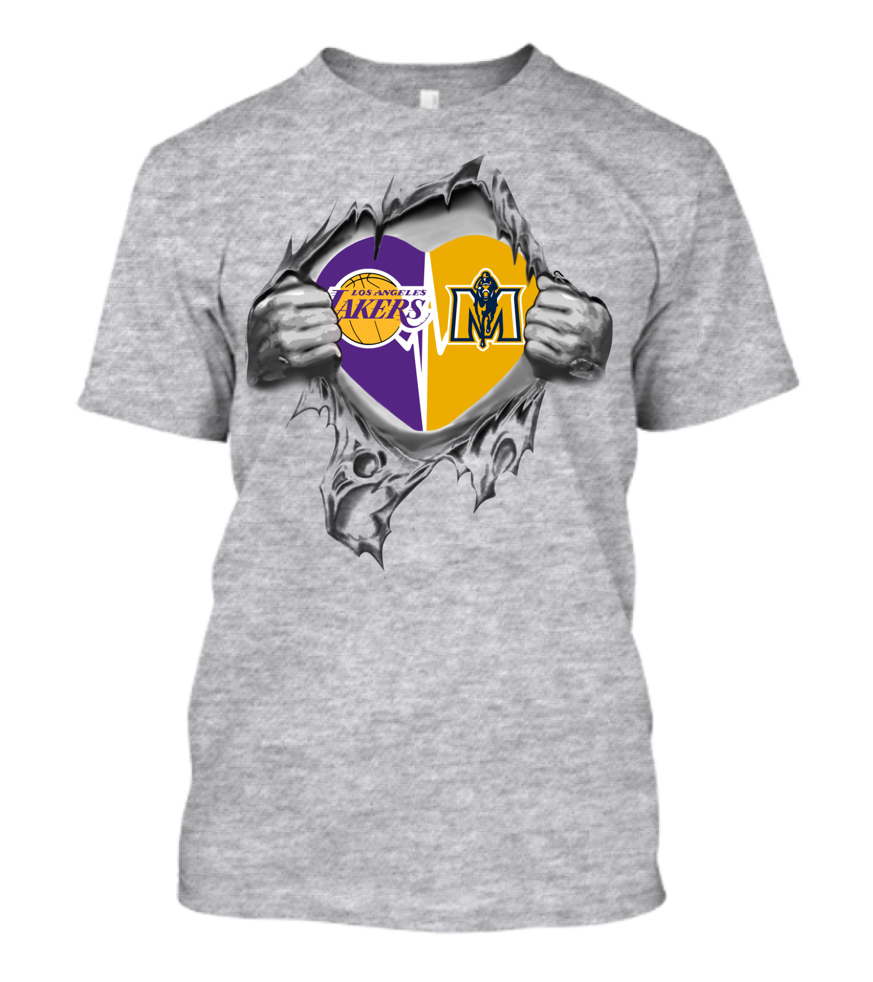 Los Angeles Lakers Murray State Racers Heart T-Shirt