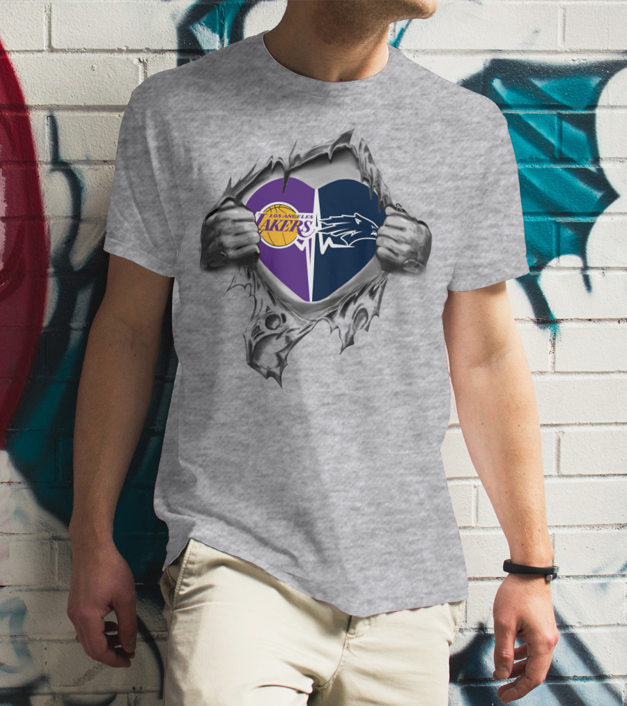 Los Angeles Lakers Nevada Wolf Pack Heart T-Shirt