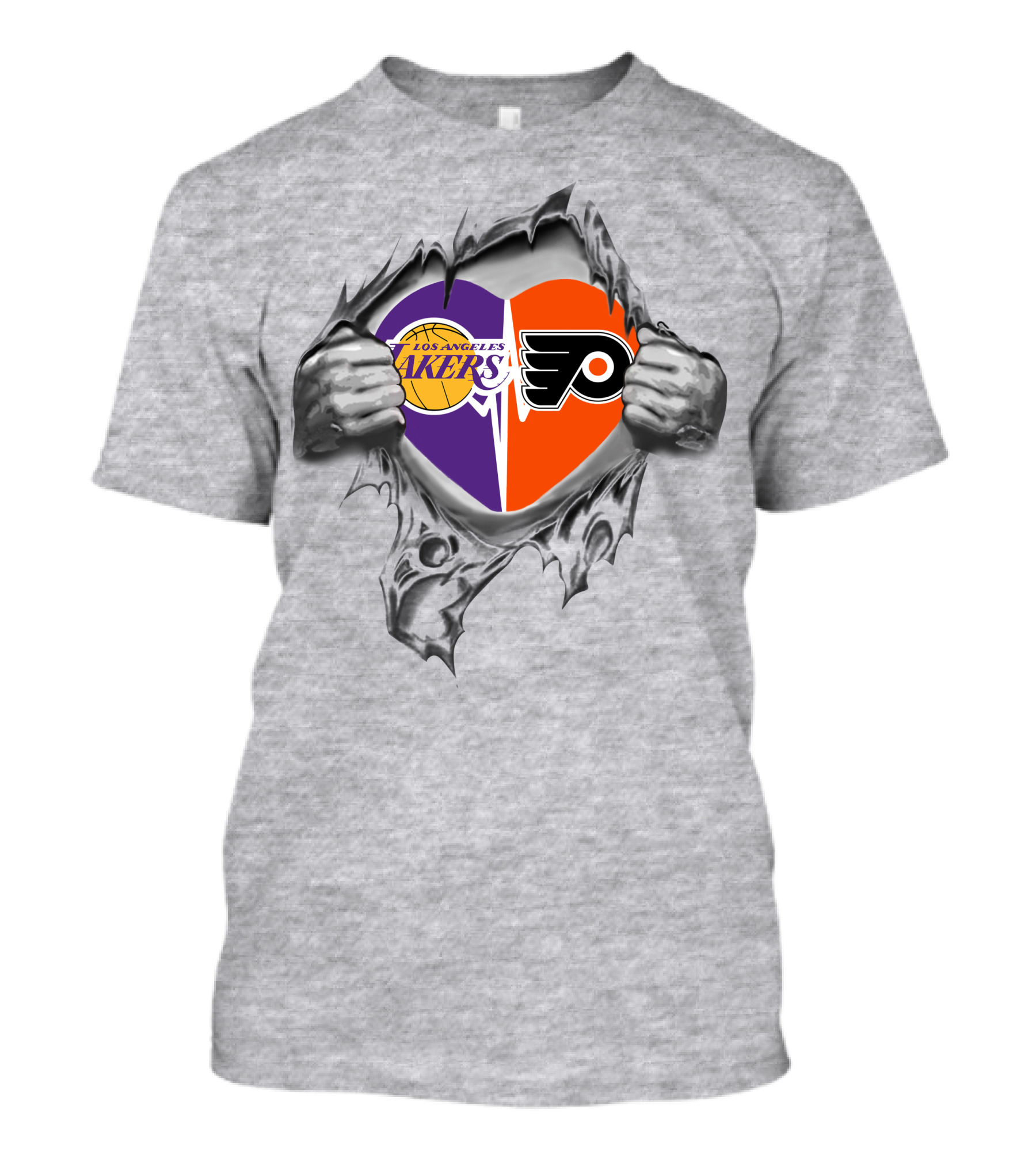 Los Angeles Lakers Philadelphia Flyers Heart T-Shirt
