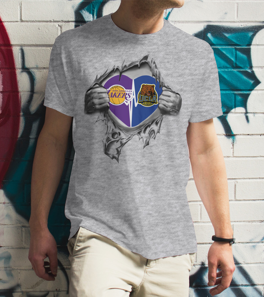 Los Angeles Lakers Ucla Bruins Heart Symbol Collaboration T-Shirt
