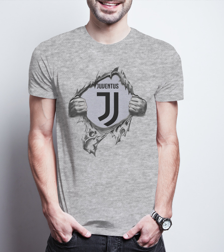 Juventus Super Fan Logo Jj Tearing Hands 295 T-Shirt