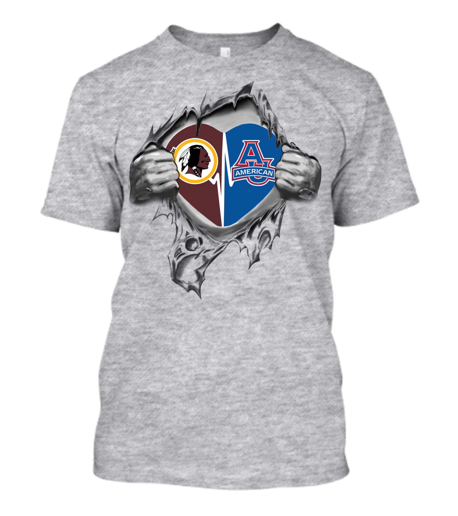 American Eagles Redskins Heart Iconic Logos T-Shirt