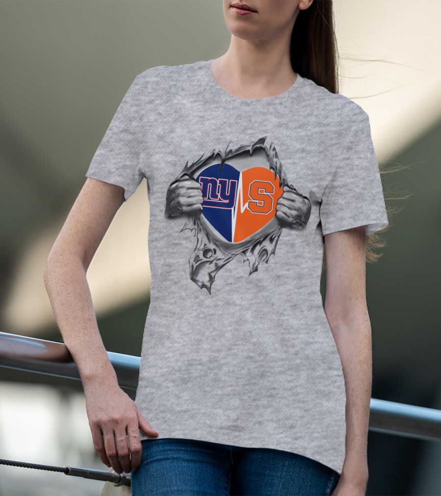 New York Giants Syracuse Orange It's In My Heart T-Shirt