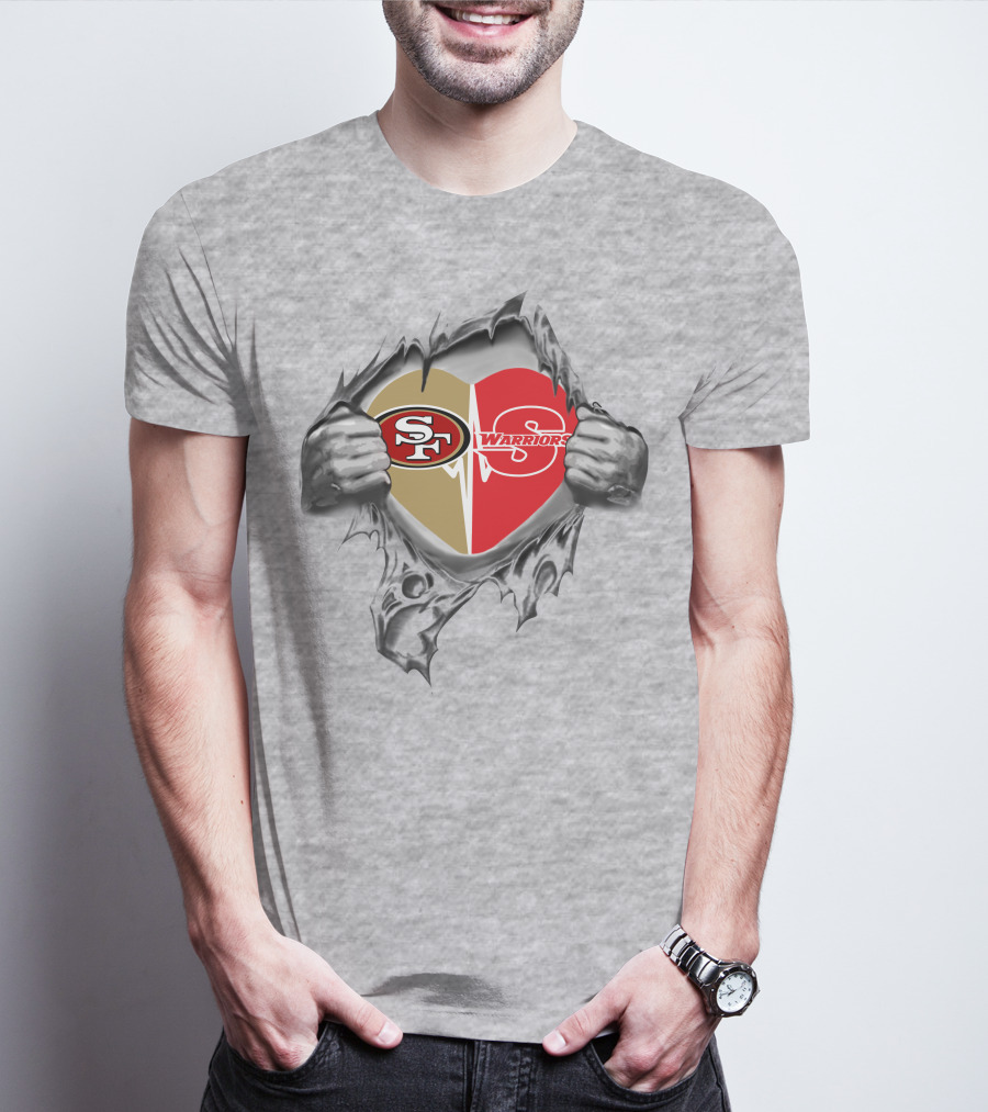 49ers Stanislaus Warriors Heart Symbol Split T-Shirt