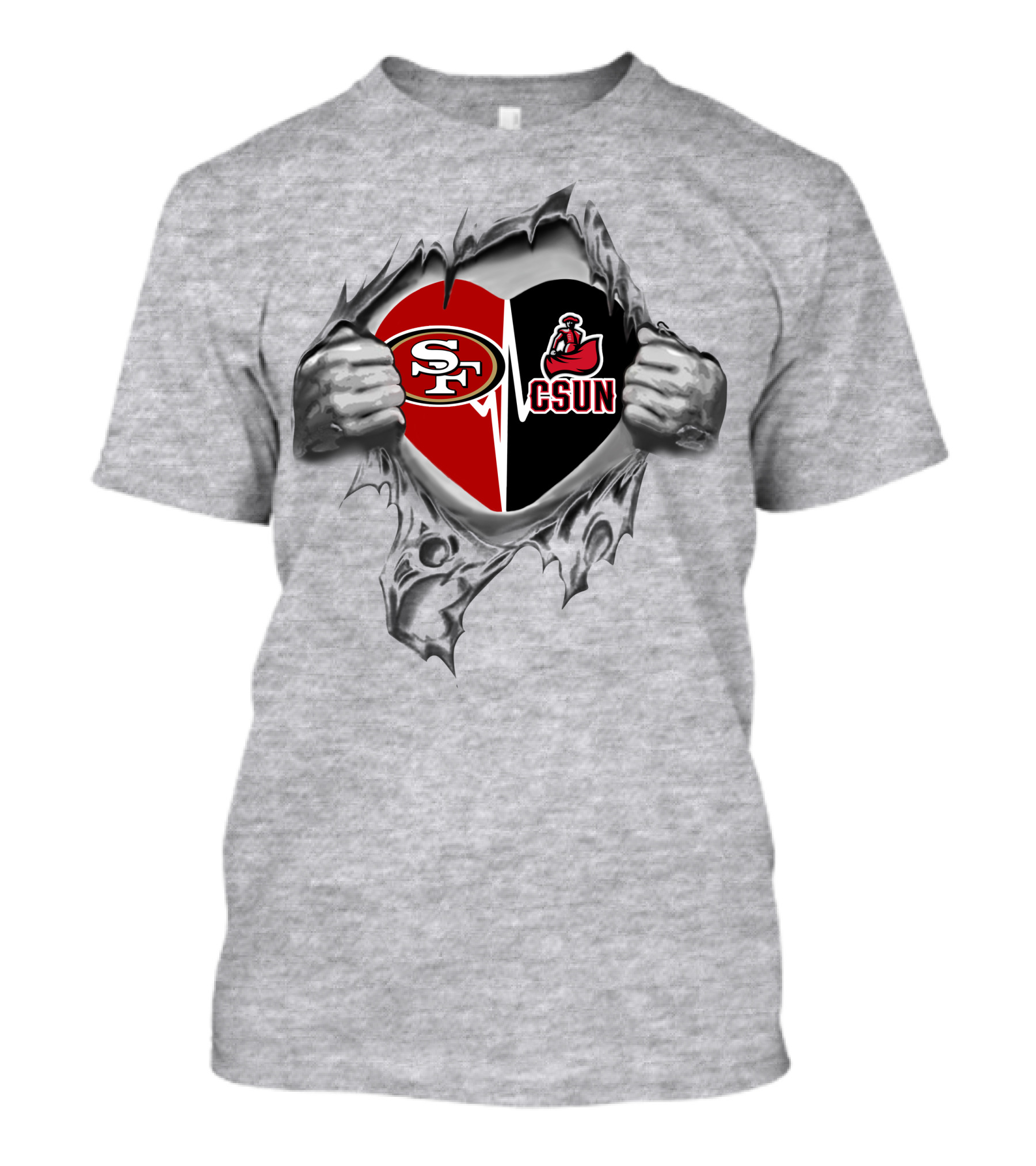 49ers Sf Csun Matadors Heart T-Shirt