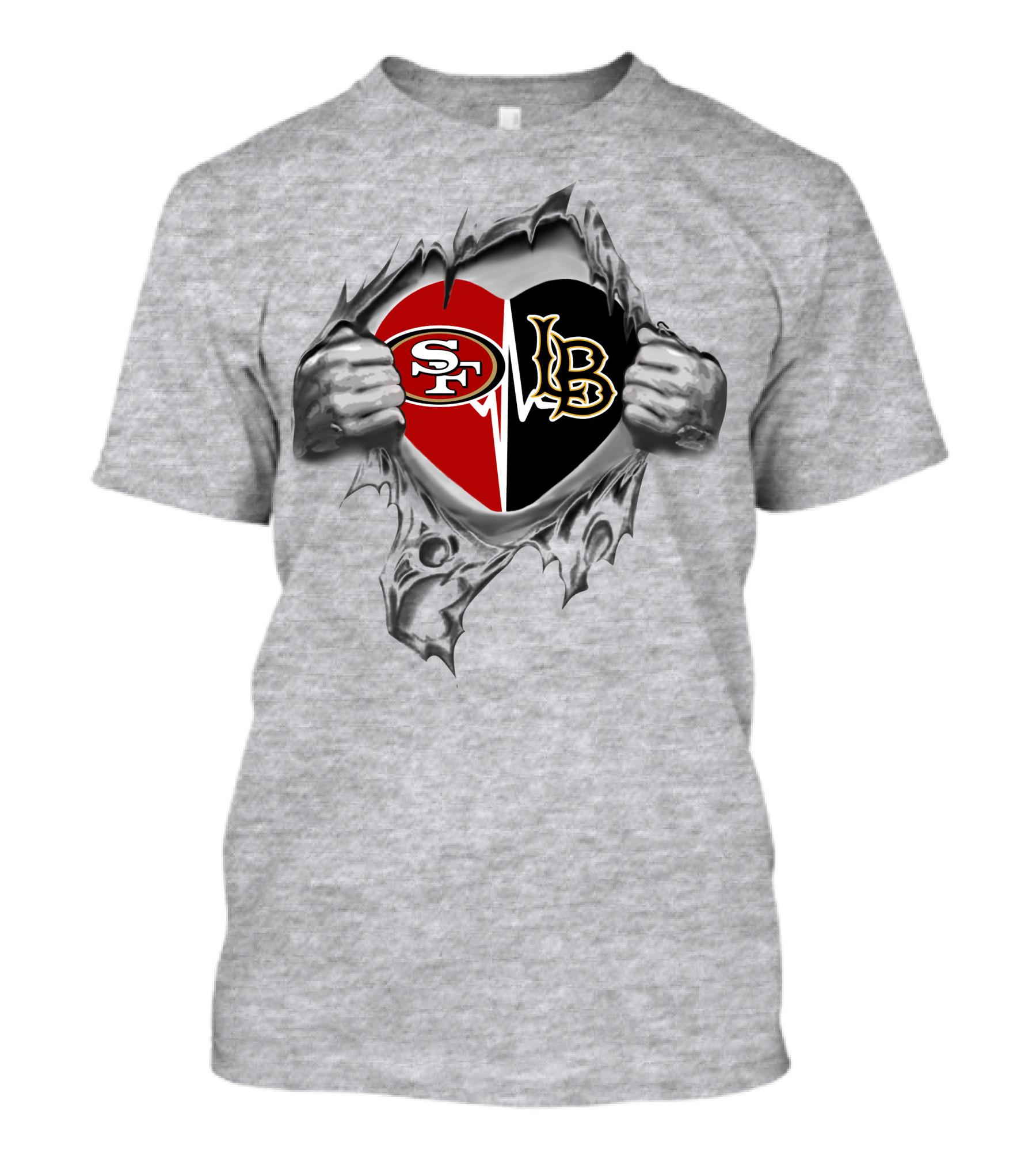 49ers Long Beach Heart Sf Lb T-Shirt