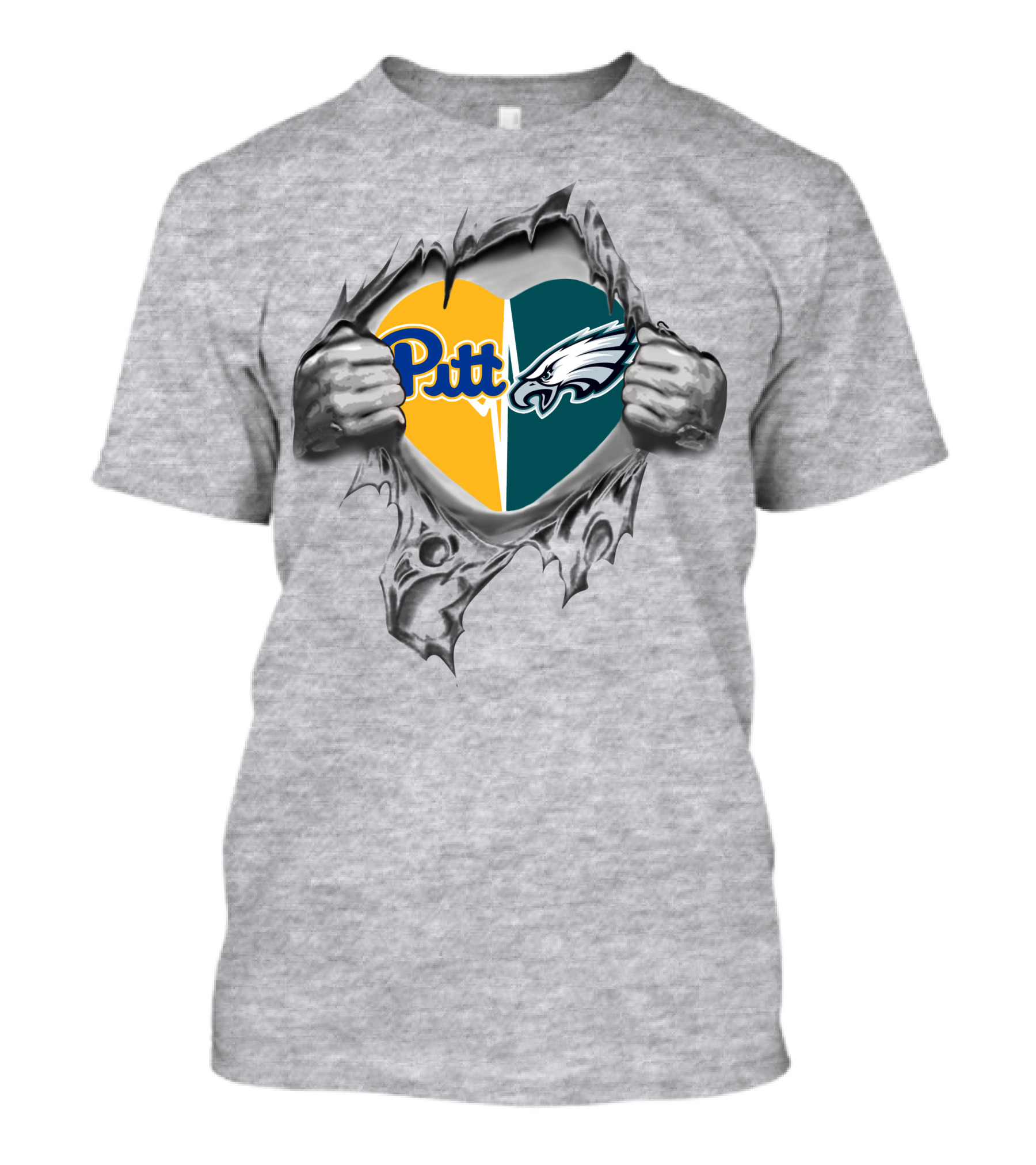 Pitt Panthers And Philadelphia Eagles Heart T-Shirt