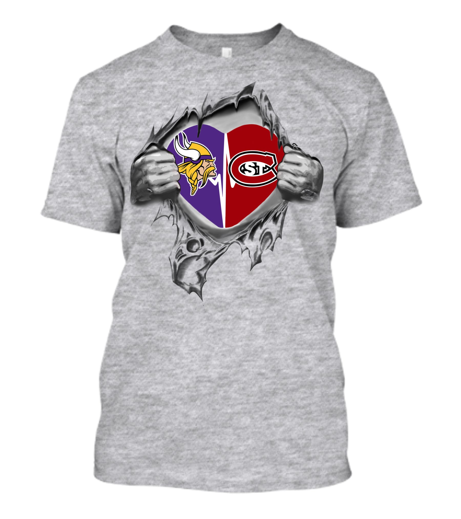 Vikings St Cloud State Huskies Heart Concept T-Shirt