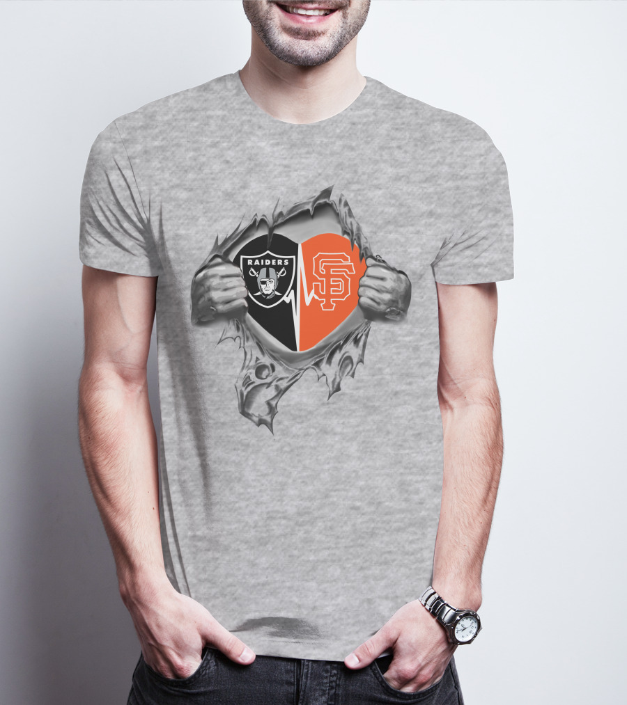 San Francisco Giants Raiders Heart Logo 315 T-Shirt