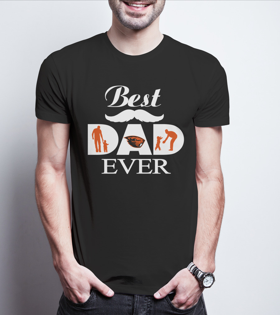 Oregon State Beavers Best Dad Ever Silhouette T-Shirt