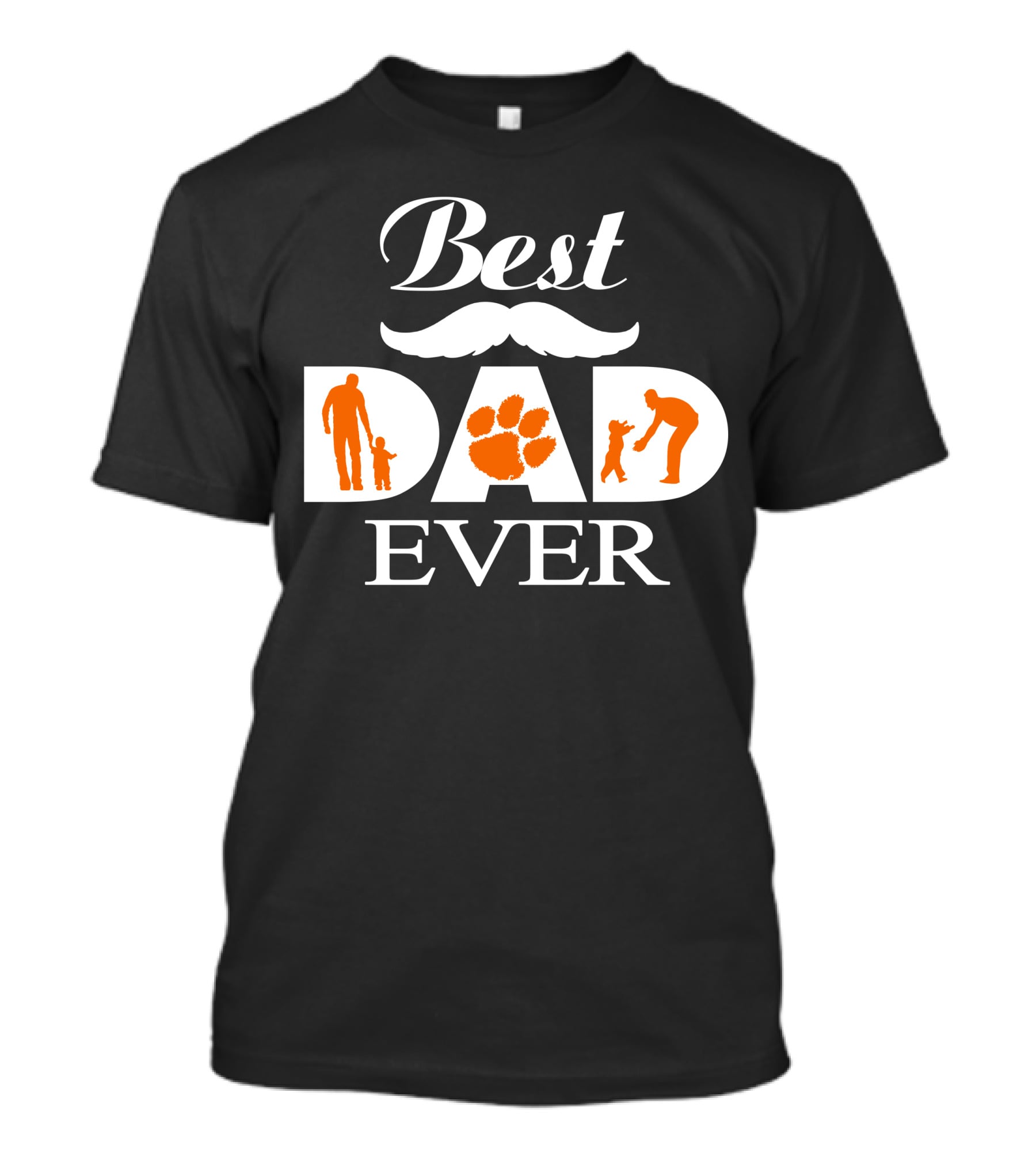 Best Dad Ever Clemson Tigers Paw Silhouette T-Shirt