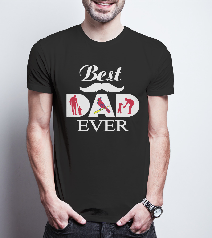Best Dad Ever St Louis Cardinals Fathers Day Gifts T-Shirt