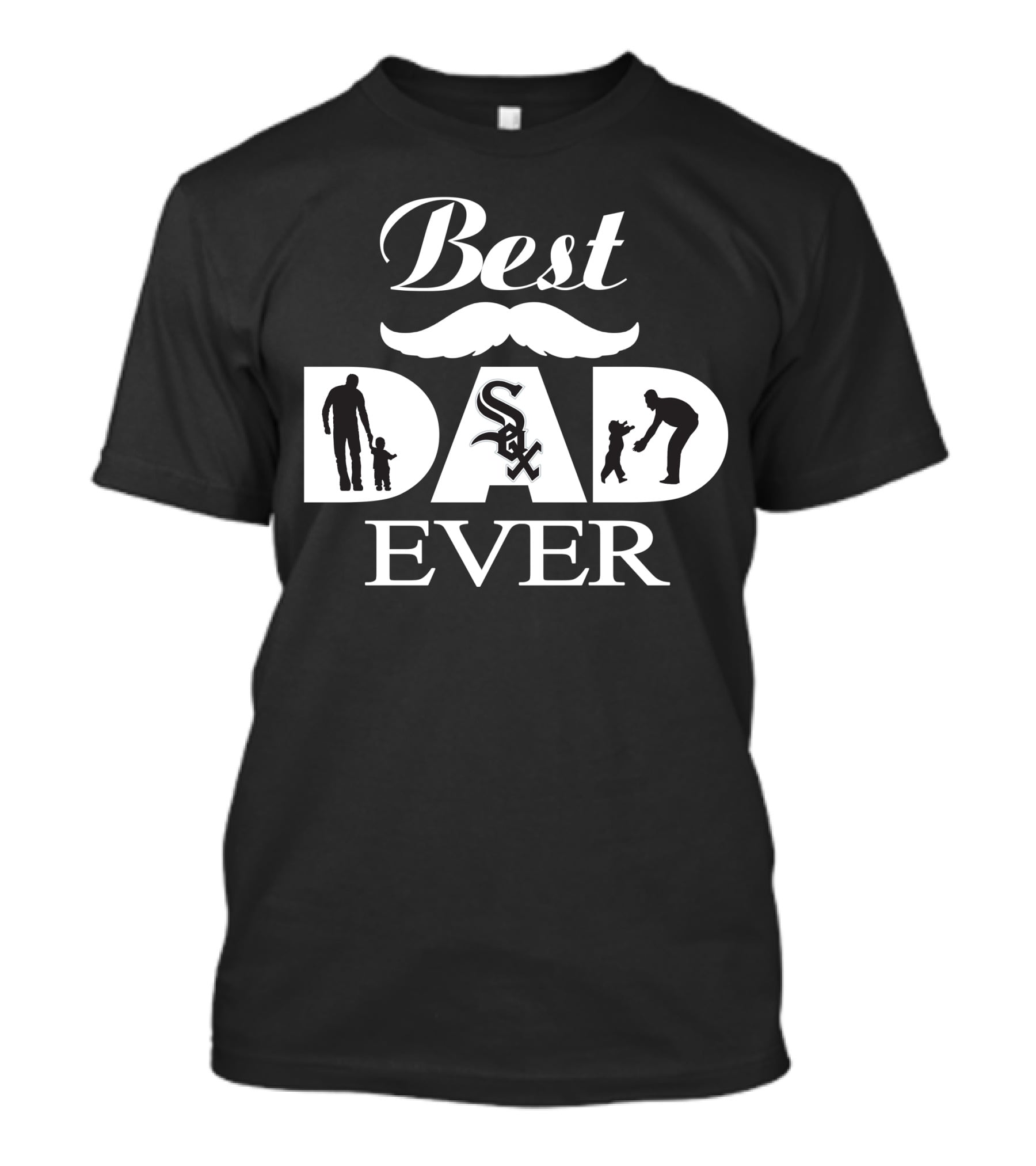 Best Dad Ever Chicago White Sox Father And Child Silhouette T-Shirt