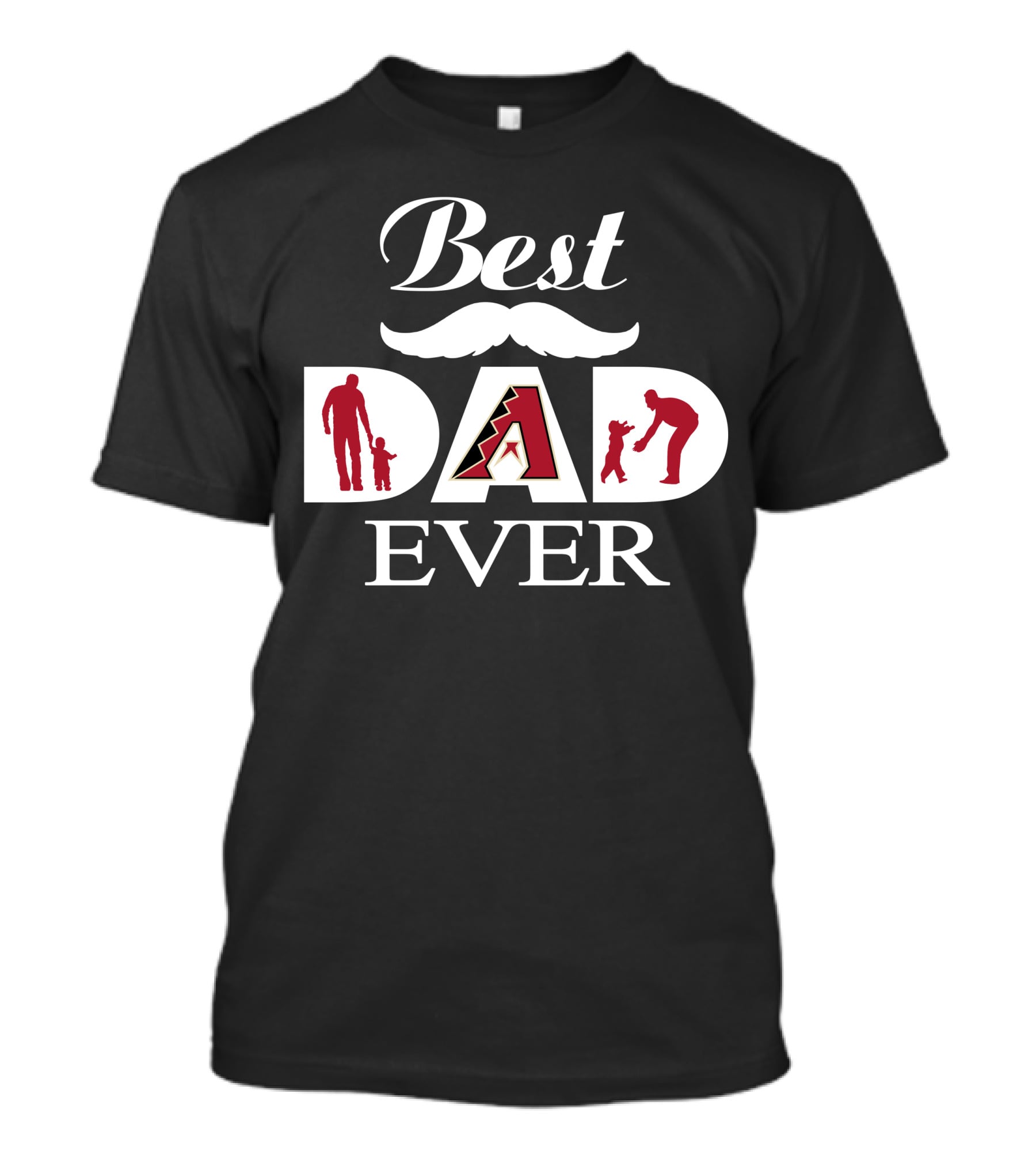 Best Dad Ever Arizona Diamondbacks Father And Child Silhouettes T-Shirt