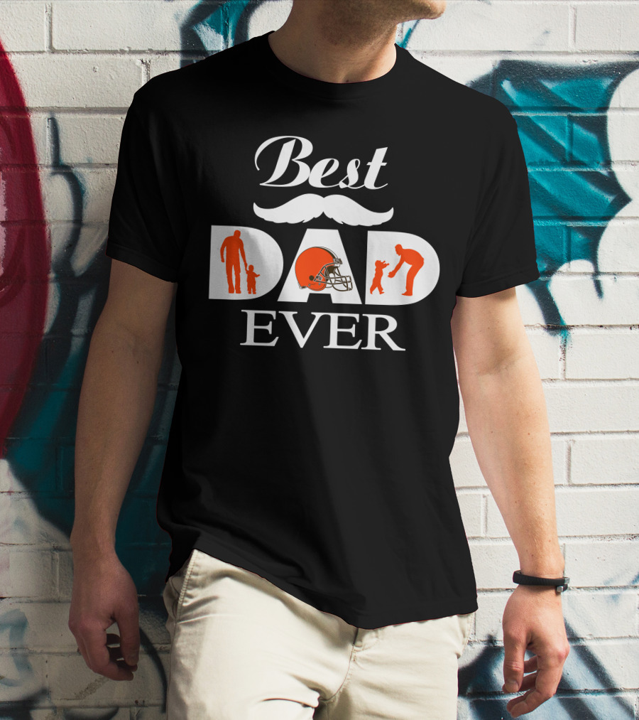 Cleveland Browns Best Dad Ever Father's Day Fan Silhouette T-Shirt