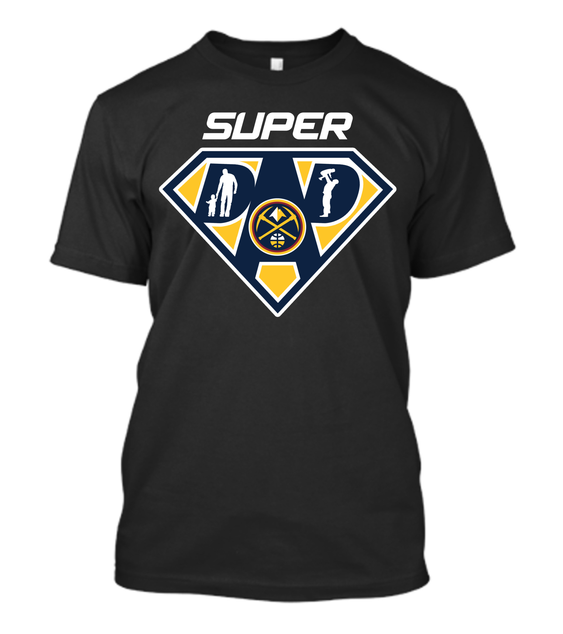 Denver Nuggets Super Dad Hero Symbol With Basketball T-Shirt