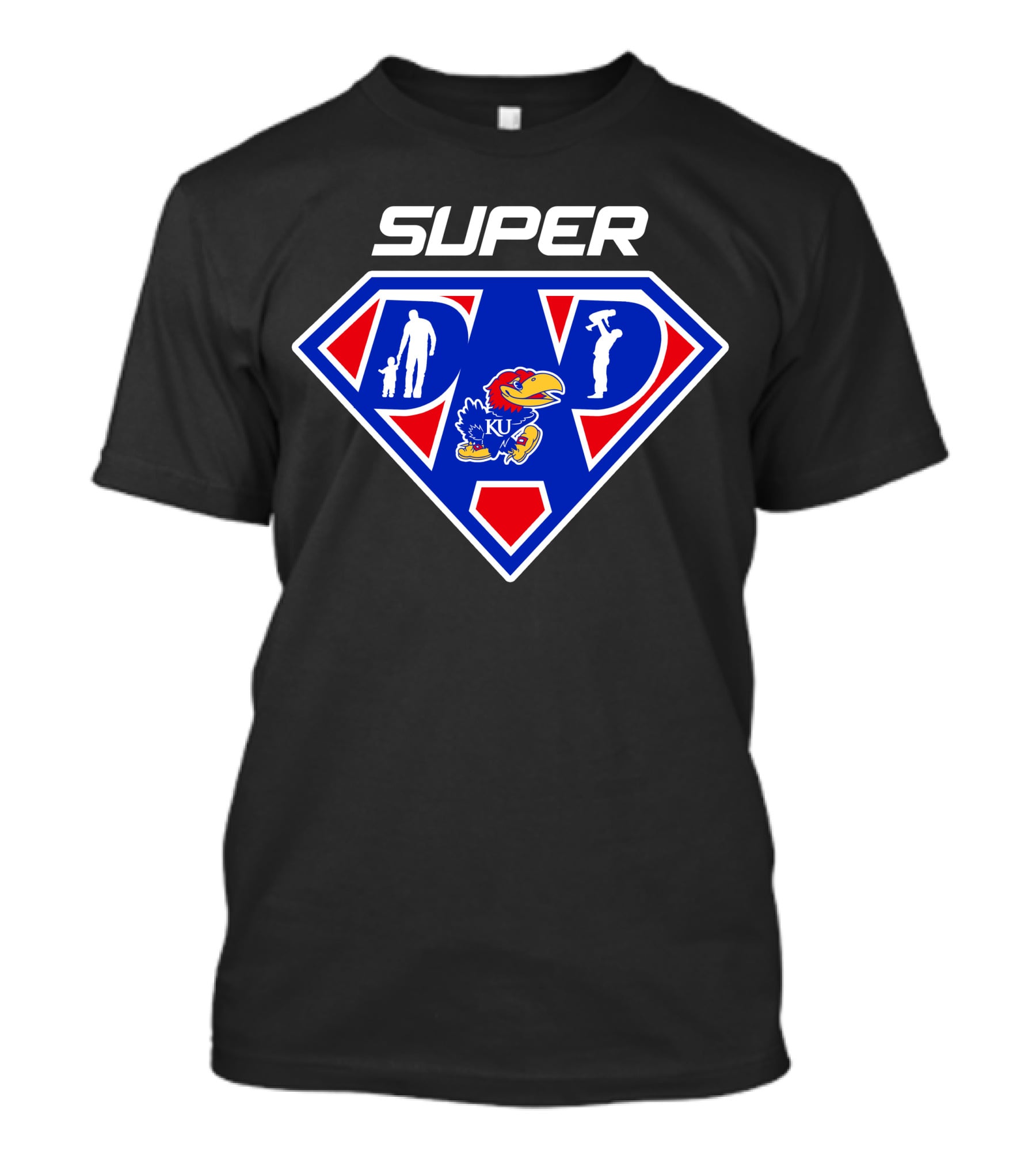 Super Dad Kansas Jayhawks Logo Hero T-Shirt