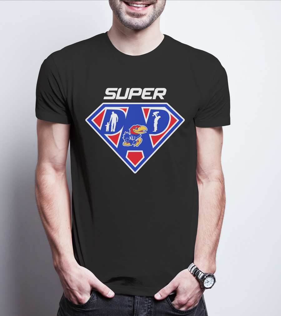 Super Dad Kansas Jayhawks Logo Hero T-Shirt
