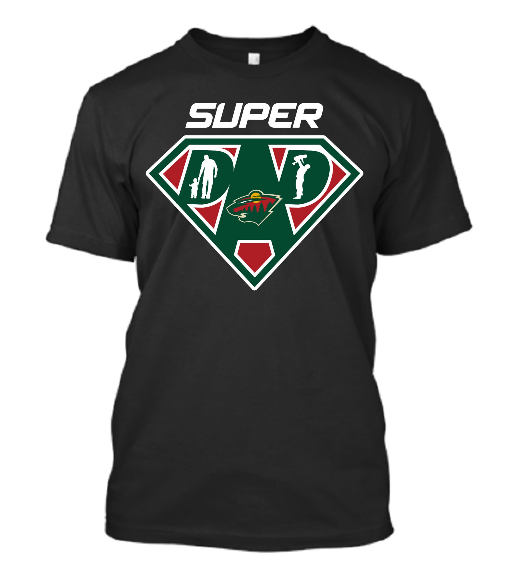 Super Dad Minnesota Wild Hockey Symbol T-Shirt